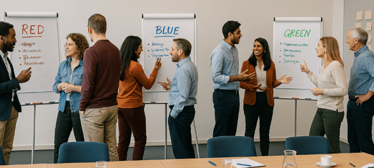 Menschen, die an einem Diversity Icebreaker Workshop teilnehmen